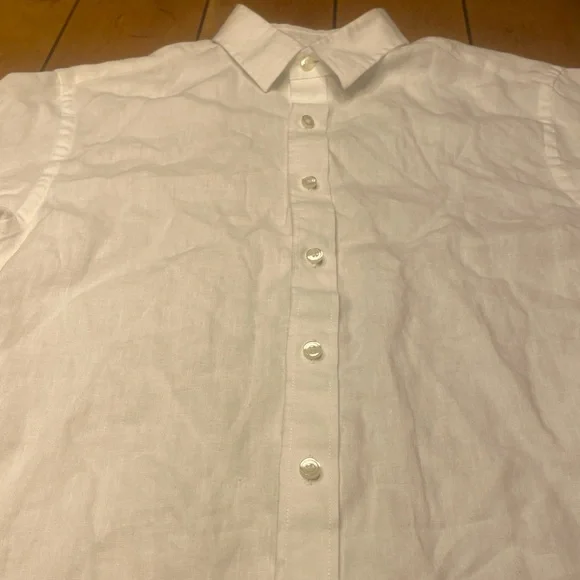 UNTUCKit 100% Linen Crisp White Casual Button Down Shirt Size Small Slim Fit - Picture 5 of 16